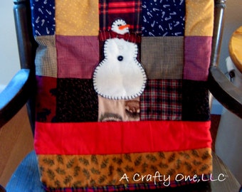 Snowmen Quilt, Christmas Quilt, Hand Applique Snowman Quilt, Flannel Handmade Quilt, Winter Lap quilt, Snowman Christmas Blanket, Xmas Gift