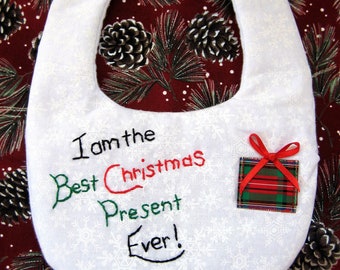 First Christmas Bib Christmas Bibs for Baby Christmas Embroidered Bib Christmas Bib Baby s Gift First Xmas Winter Baby Bib
