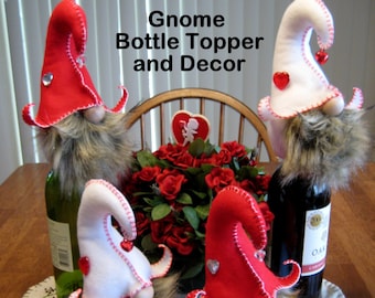 Valentine Gnome, Valentine Gnome Decor, Love Gnome,  Gnome Bottle Topper, Valentine Gnome Shelf Sitter, Valentine Gnome Gift