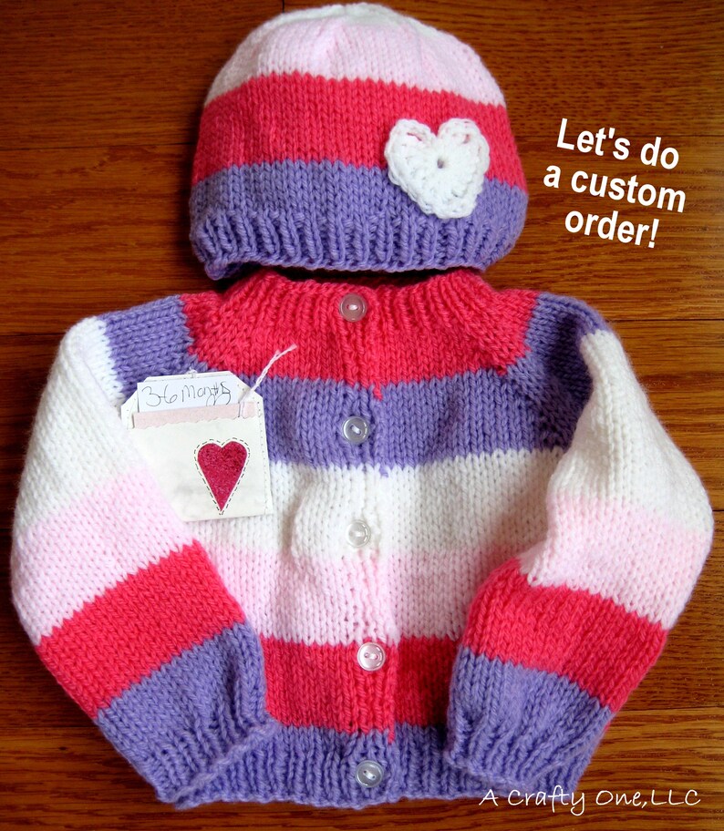 Handknit Baby Sweater Preemie to 2T Sweater Newborn Sweater Etsy