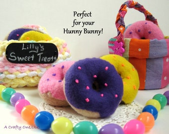 4 Play Donuts, Easter Donut, Easter Pretend Food, Play Kitchen Food, Pretend Play Donut, Play Tea Party, Girl Easter Gift, Pretend Food Gift