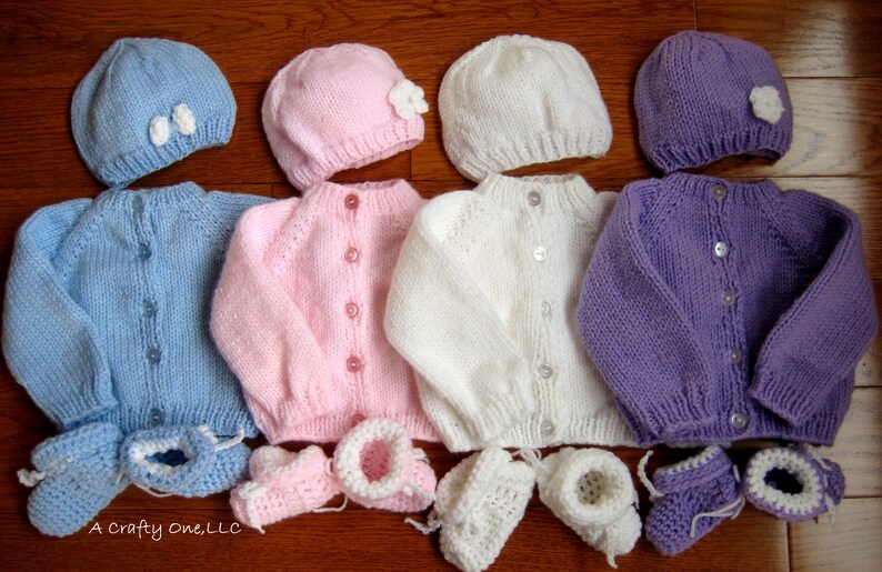 Baby Sweater Set Baby Shower Gift Pink Baby Sweater Blue Etsy