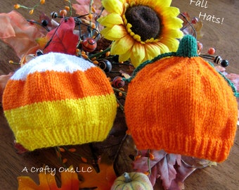 Pumpkin Hat Baby, Candy Corn Hat, Newborn Baby Hat, Toddler Fall Hat, Hand Knit Hat, Fall Hat, Handmade Child Hat Gift, Fall Photo Prop Hat