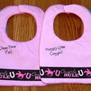 SALE Cowgirl Baby Bib Lil&#39; Cowgirl Baby Bib Cowgirl Up Bib Pink Baby Cowgirl Bib Girl Baby Bib Western Girl Baby Bib Cowgirl Bib Gift