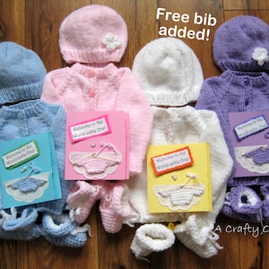 Baby Sweater Set Shower Gift Baby Pink Baby Sweater Blue Baby Sweater Knit Baby Sweater Gift Hand Knit Baby Cardigan Infant Sweater Set
