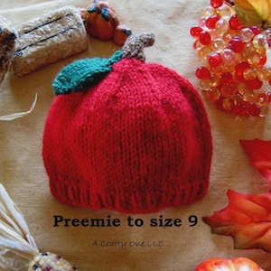 Apple Hat Baby Apple Hat Child Handknit Apple Hat Fall Hat Toddler Red Autumn Baby Hat Baby Apple Picking Outfit Apple Shower Gift Fall