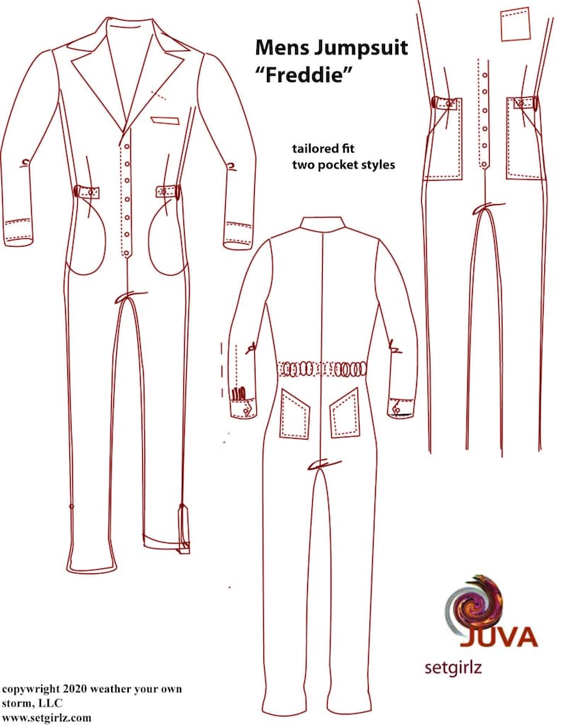 PDF Pattern Mens tailored jumpsuit sz. M and L Etsy
