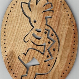Kokopeli #061A, 3X5" oval, pine needle basket base