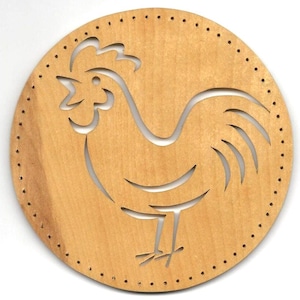 ROOSTER #076, 6” round pine needle basket base