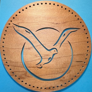 Seagull Native Alaskan Symbol #172, 8 inch round pine needle basket base