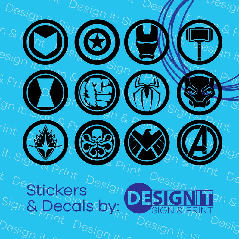 Marvel avengers logo vinyl sticker decal many colours Etsy