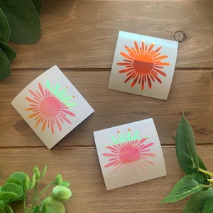 HOLOGRAPHIC SUN VINYL Decal | Weatherproof Vinyl | Car Decal | Laptop Stickers