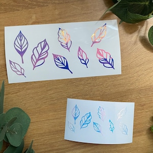 Leaf Sheet Vinyl Decals | Leaves | HOLOGRAPHIC Vinyl | Metallic Vinyl | Weatherproof | Car Decal | Laptop Stickers | Cute Abstract Leafs