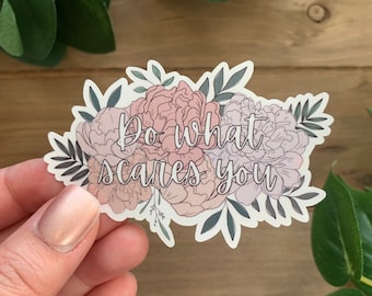 Floral Motivational Quote Sticker | Boho Water Bottle Decal
