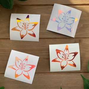 Blume Vinyl Aufkleber | Floral Vinyl Aufkleber | HOLOGRAPHIC Vinyl | Metallic-Vinyl-| Wetterfeste | Auto-Decal-| Laptop-Aufkleber