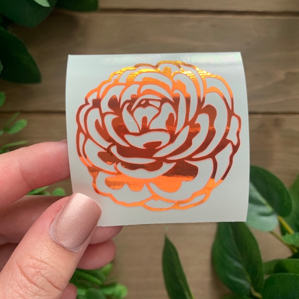 Holographic Peony Decal | Weatherproof Flower Sticker