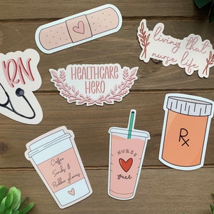 Boho Nurse Stickers | Cute Healthcare Sticker | Vinyl Laptop/Water Bottle Decal | RN | BSN | NP | Aesthetic | Healthcare worker | Nurse Gift