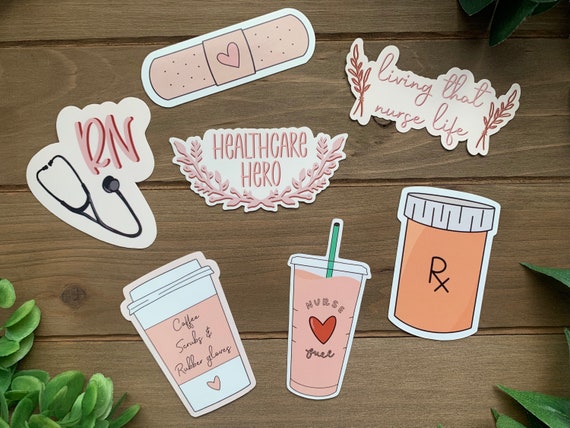 Boho NURSE Sticker Pack Healthcare Stickers Aesthetic Water Resistant Vinyl  Laptop Sticker Die Cut Stickers Water Bottle Decals 