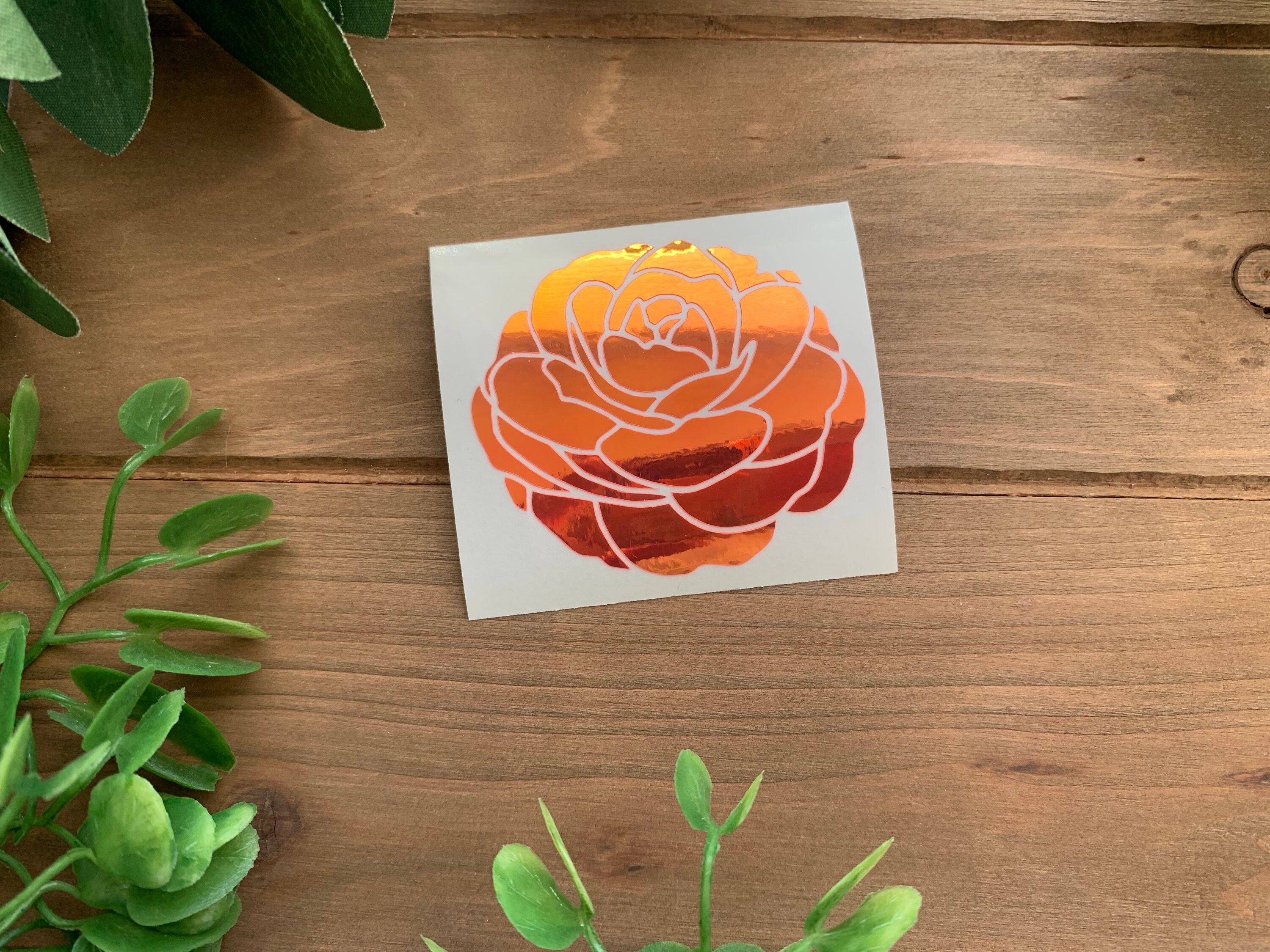 Flower Vinyl Decal Floral Vinyl Decals HOLOGRAPHIC Vinyl Etsy