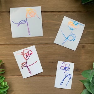 BTS Love Yourself Flower Decals | LY Album | HOLOGRAPHIC Vinyl | Metallic Vinyl | Weatherproof | Car Decal | Laptop Stickers