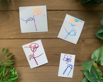 Calcomanía de flor "Ámate a ti mismo" / Adhesivo de vinilo metálico holográfico