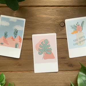 BOHO Aesthetic POLAROID Sticker Pack Desert Sticker Monstera Flowers Water Resistant Vinyl Laptop Sticker Water Bottle Decal Full Pack (3)