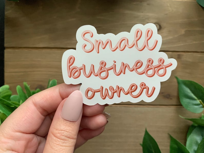 SMALL BUSINESS OWNER Sticker Water Bottle Decals Water Resistant Vinyl Laptop Stickers Small Biz Owner Stickers Boho Aesthetic