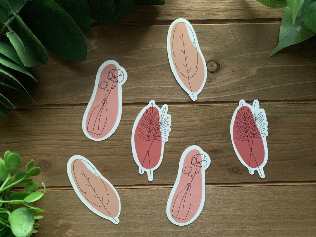 Boho Flowers and Leaves Sticker Pack | Aesthetic | Water Resistant ...
