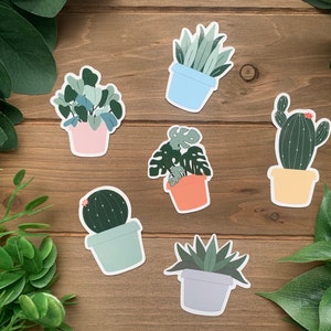 Houseplant Sticker Pack | Mini Stickers | Plant Stickers | Water Resistant Vinyl Laptop Sticker | Die Cut Stickers | Water Bottle Decal