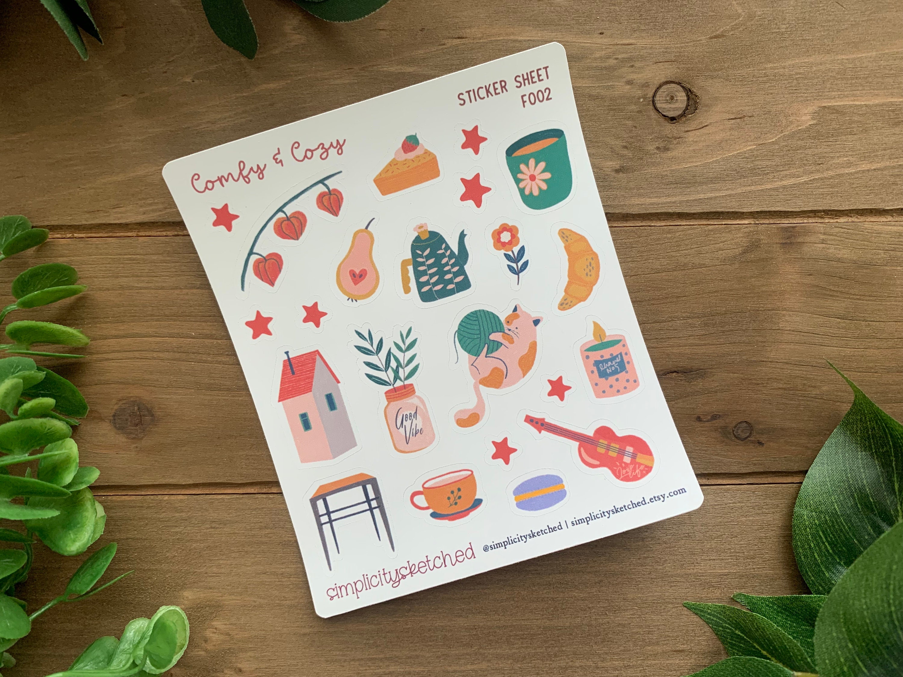 Comfy & Cozy Sticker Sheet | Planner, Scrapbook, Bujo - Etsy