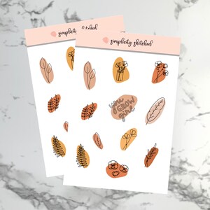 Boho Leaves & Flowers | Floral Sticker Sheet | Flower Aesthetic | Weatherproof | Journal Stickers | Planner Stickers | Bujo | Bullet Journal