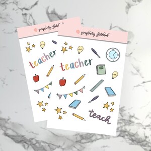 Teacher Sticker Sheet | Weatherproof | Journal | Bujo | Planner Stickers