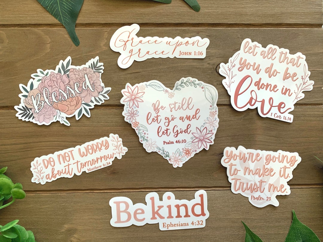 Floral FAITH Sticker Pack | Bible Verse Stickers | Scripture Christian ...
