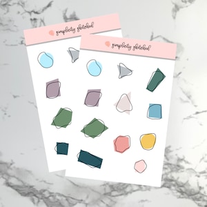 Shapes Sticker Sheet | Abstract | Aesthetic | Weatherproof | Journal | Bujo | Planner Stickers