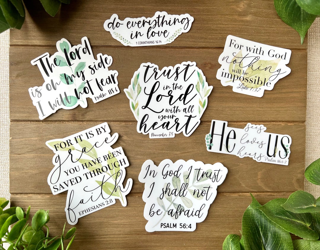 Faith Sticker Pack | Greenery Bible Verse Stickers | Scripture ...