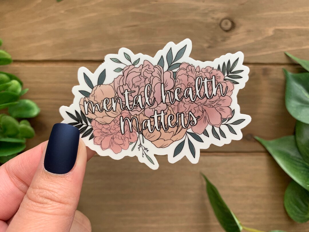 Floral Mental Health Matters Sticker | Mental Health | Self Care ...