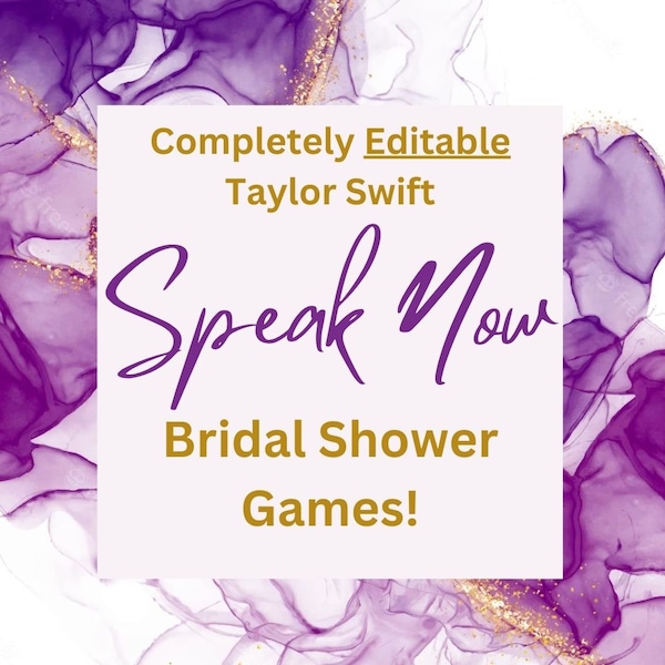 Taylor Swift Speak Now Album Bridal Shower Games and Lyric Posters