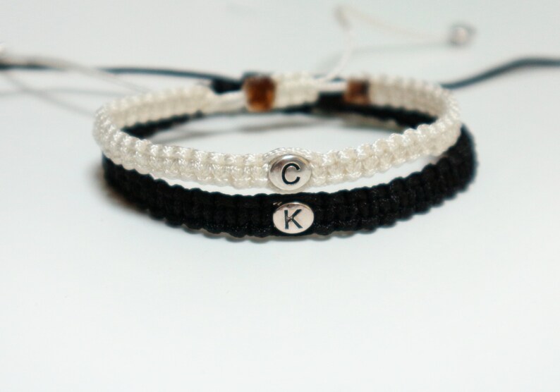 Couples bracelet Initials Bracelets Personalised Matching Etsy