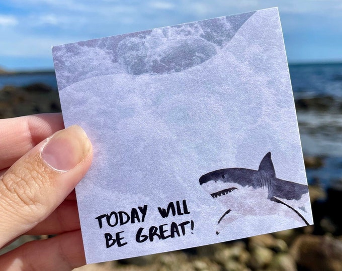 Great White Shark Sticky Notes, Shark Sticky Notes, Ocean Sticky Notes
