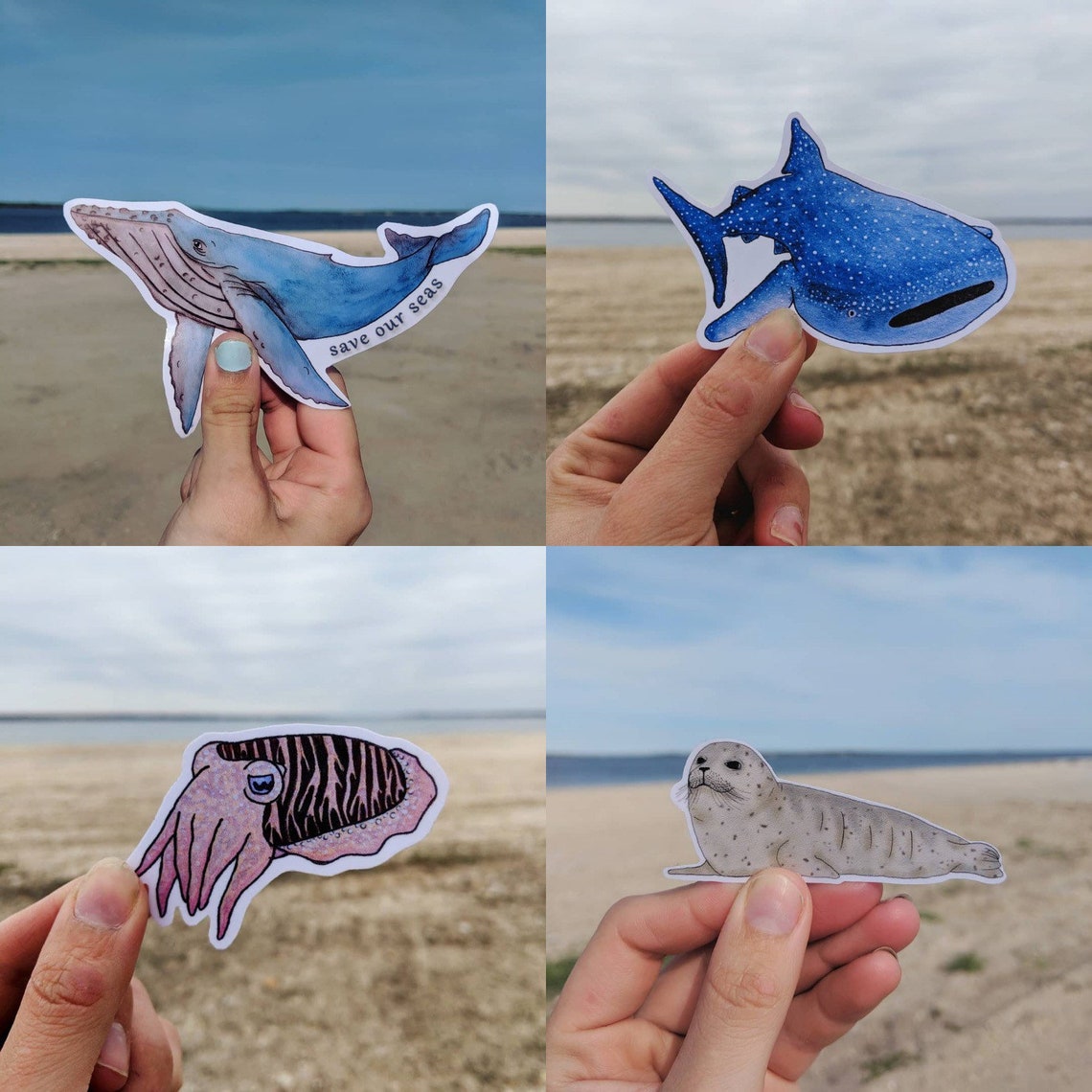 Three Sticker Bundle Plastic Free Stickers Ocean Stickers Etsy