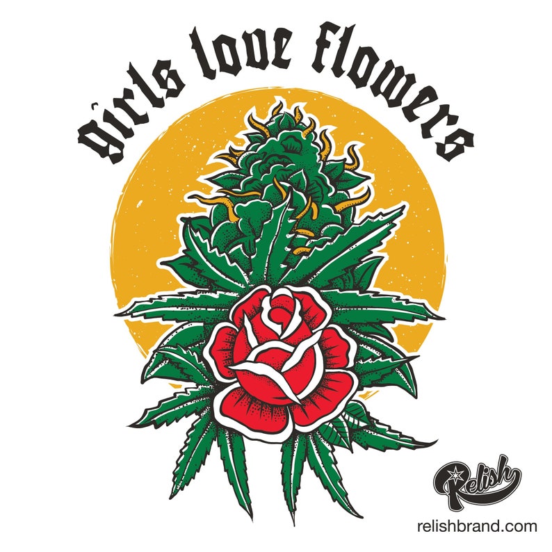 Girls Love Flowers Pot Shirt stoner Shirt Weed Shirt Etsy