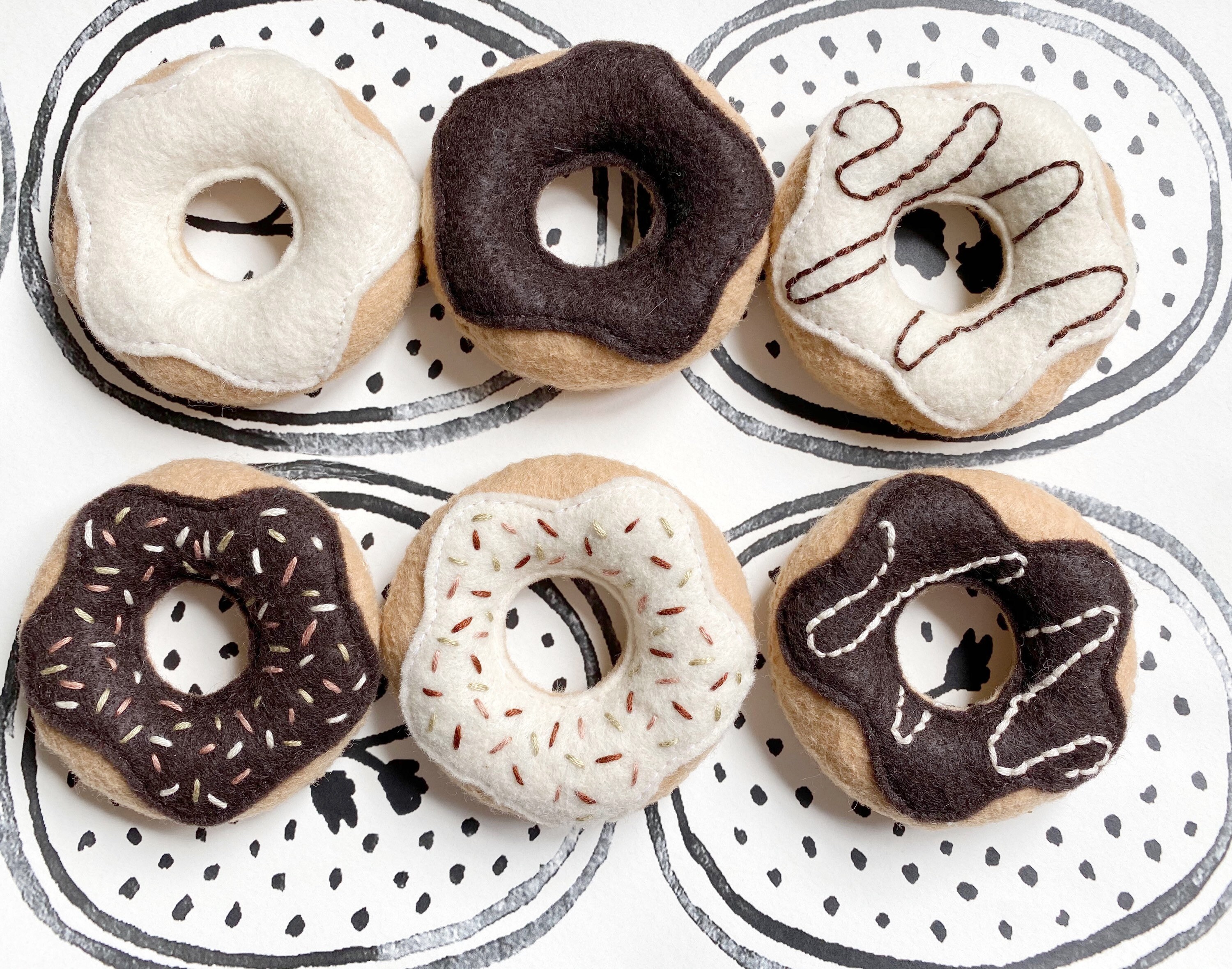 Toys Felt doughnuts donuts baby shower pretend food felt food kids play