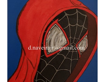 8 X 10 canvas Super hero Spiderman painting hand painted by me in Acrylic paint