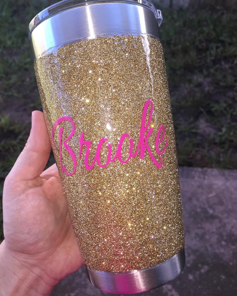 Pink TumblerGlitter Tumbler Glitter CupSparkle Cup 20oz Etsy
