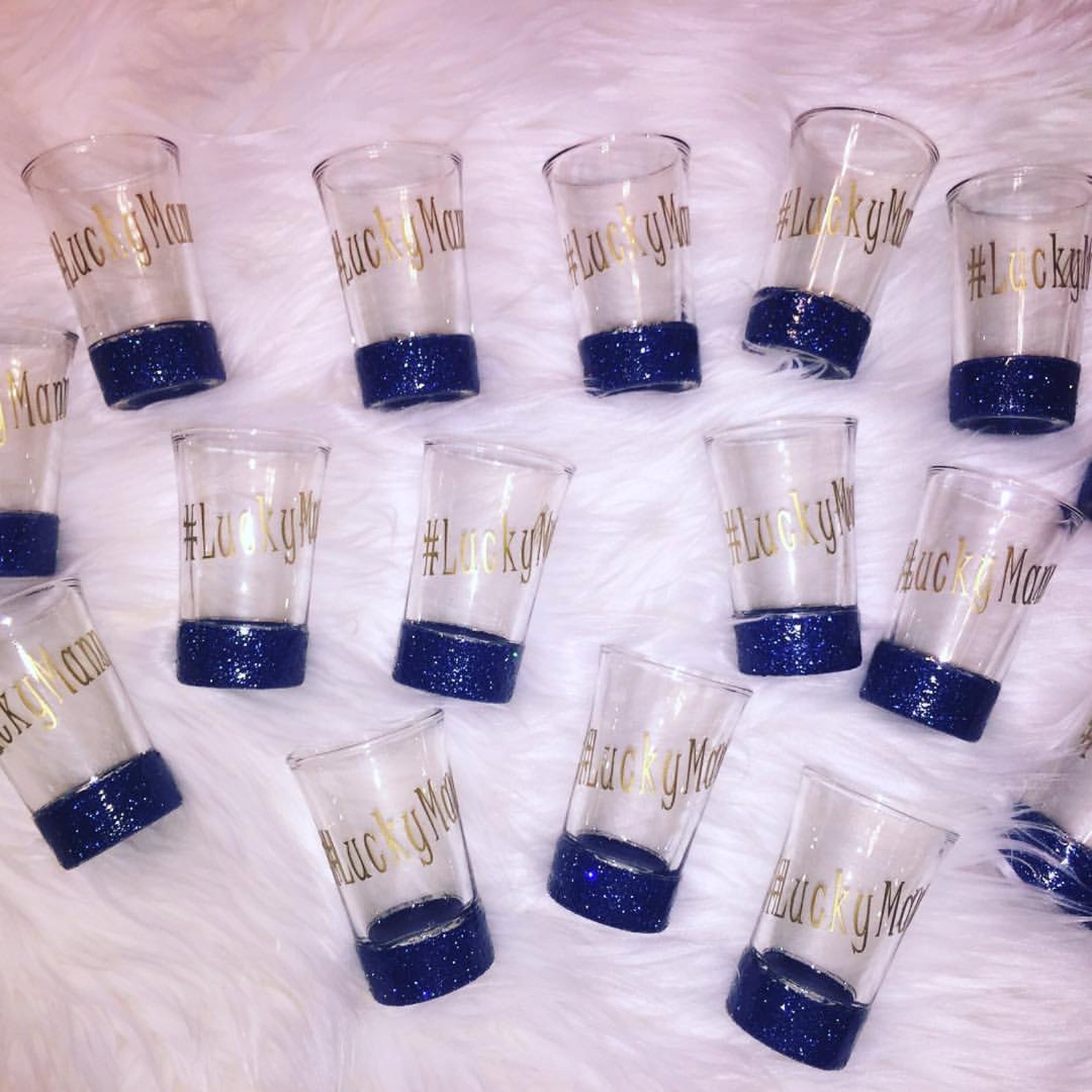 Bridal party shot glasses glitter shot glasses wedding party Etsy