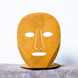Mask Incense burner in rusted corten steel