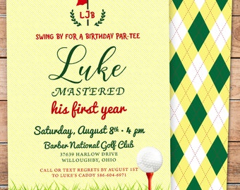 Par-tee Invitation, Golf Par tee Invitation, Golf Party, Golf Tournament, BOY Golf, Golf Invitational Party