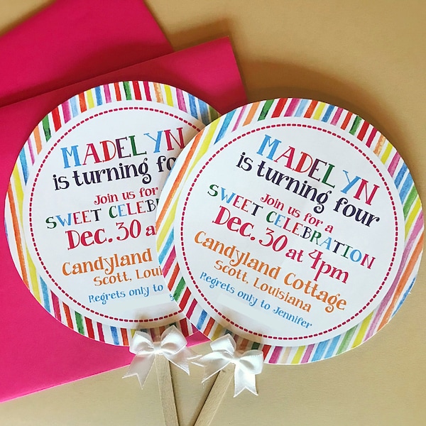 Candyland Party Theme, Candyland, Candyland Invitation, Lollipop, Girl Birthday Printable