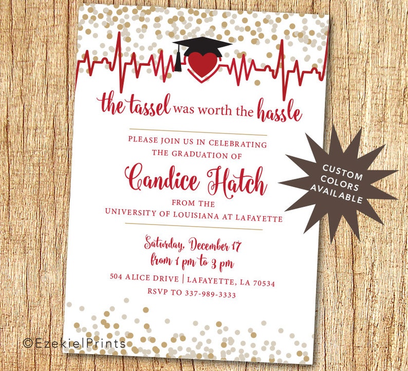 Nursing Graduation Announcement & Party Invitation customize Etsy