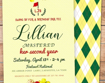 Par-tee Invitation, Golf Par tee Invitation, Golf Party, Girl Golf, Flowers and Golf, Golf Invitational Party